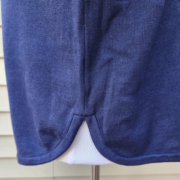 Alfred Dunner Petite Dark Blue Sweater NWT Attached Necklace Embroidered Floral - Picture 10 of 16